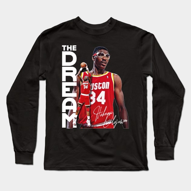 Hakeem 'The Dream' Olajuwon Fan Design Long Sleeve T-Shirt by darklordpug